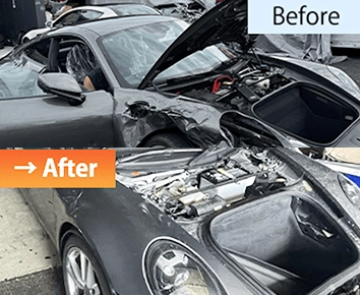 ポルシェ911(カレラ) フロントフェンダー・ボンネット板金塗装