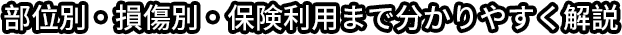部位別・損傷別・保険利用まで分かりやすく解説