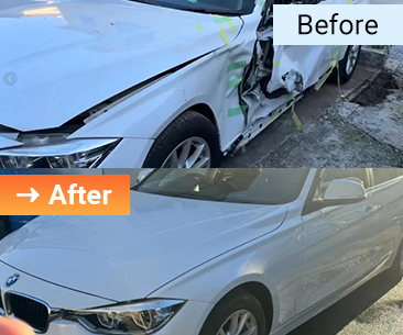 BMW 3シリーズ 左側面ドア・フェンダー板金塗装