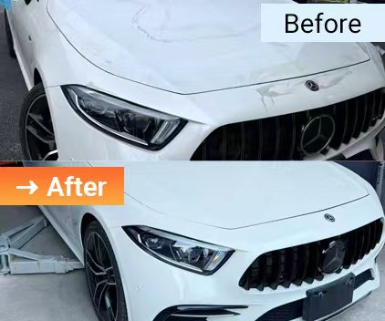 ベンツ CLS53 ボンネット酸液損傷 8時間修復