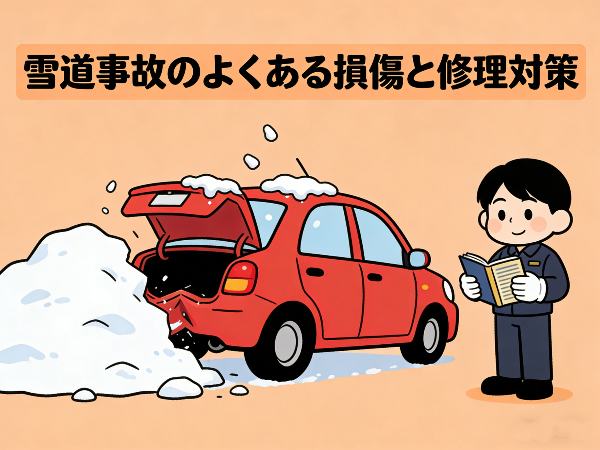 雪道事故のよくある損傷と修理対策