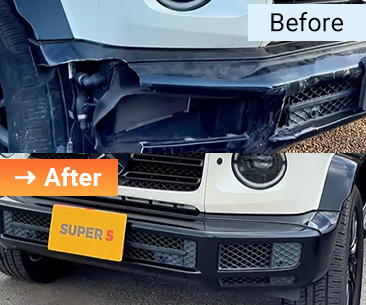 ベンツ Gクラス フロントバンパー板金塗装