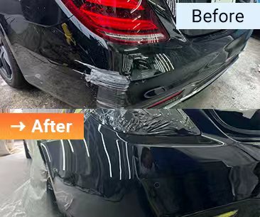ベンツ Cクラス 左リアバンパー擦り傷塗装