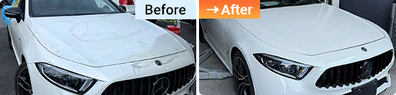 メルセデス・ベンツ CLS53 酸液塗装損傷 8時間修復事例