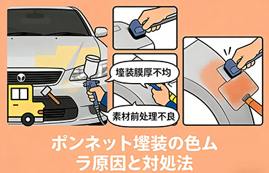 ボンネット塗装の色ムラ原因と対処法