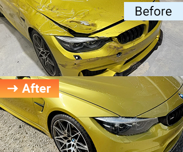 BMW M4 右フロント大破損 板金塗装修復