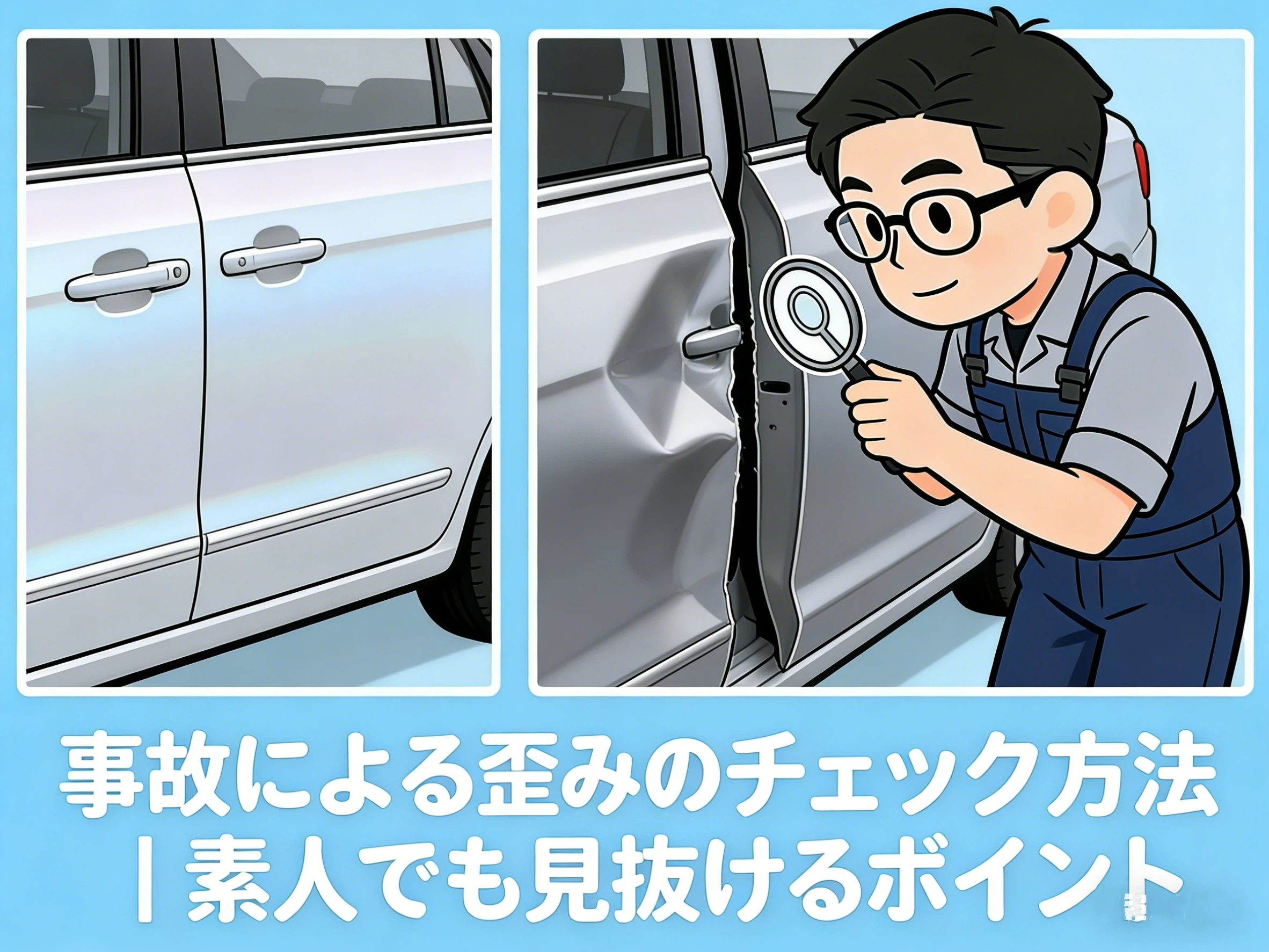 事故による歪みのチェック方法｜素人でも見抜けるポイント
