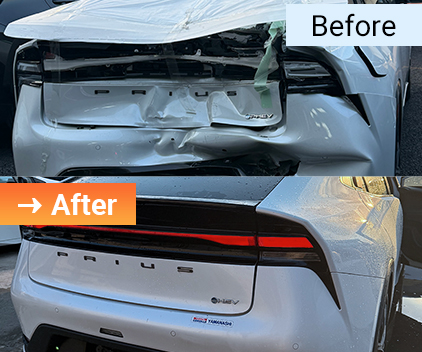 トヨタ・プリウス　リアドア／リアバンパー修復