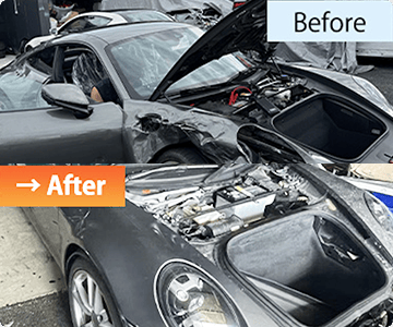 ポルシェ911 カレラ フロントフェンダー・ボンネット修理